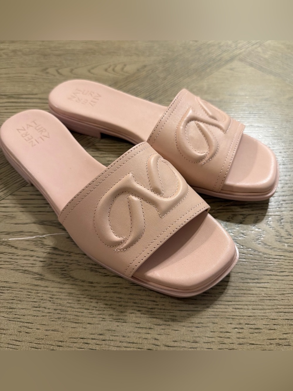 Naturalizer Womens Genevieve Slide Sandal Cameo Blush Pink Leather 9 M